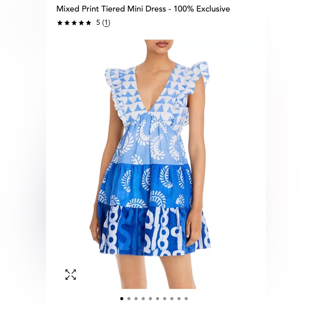 Aqua Studio 189 Blue and White Tie-dye style dress